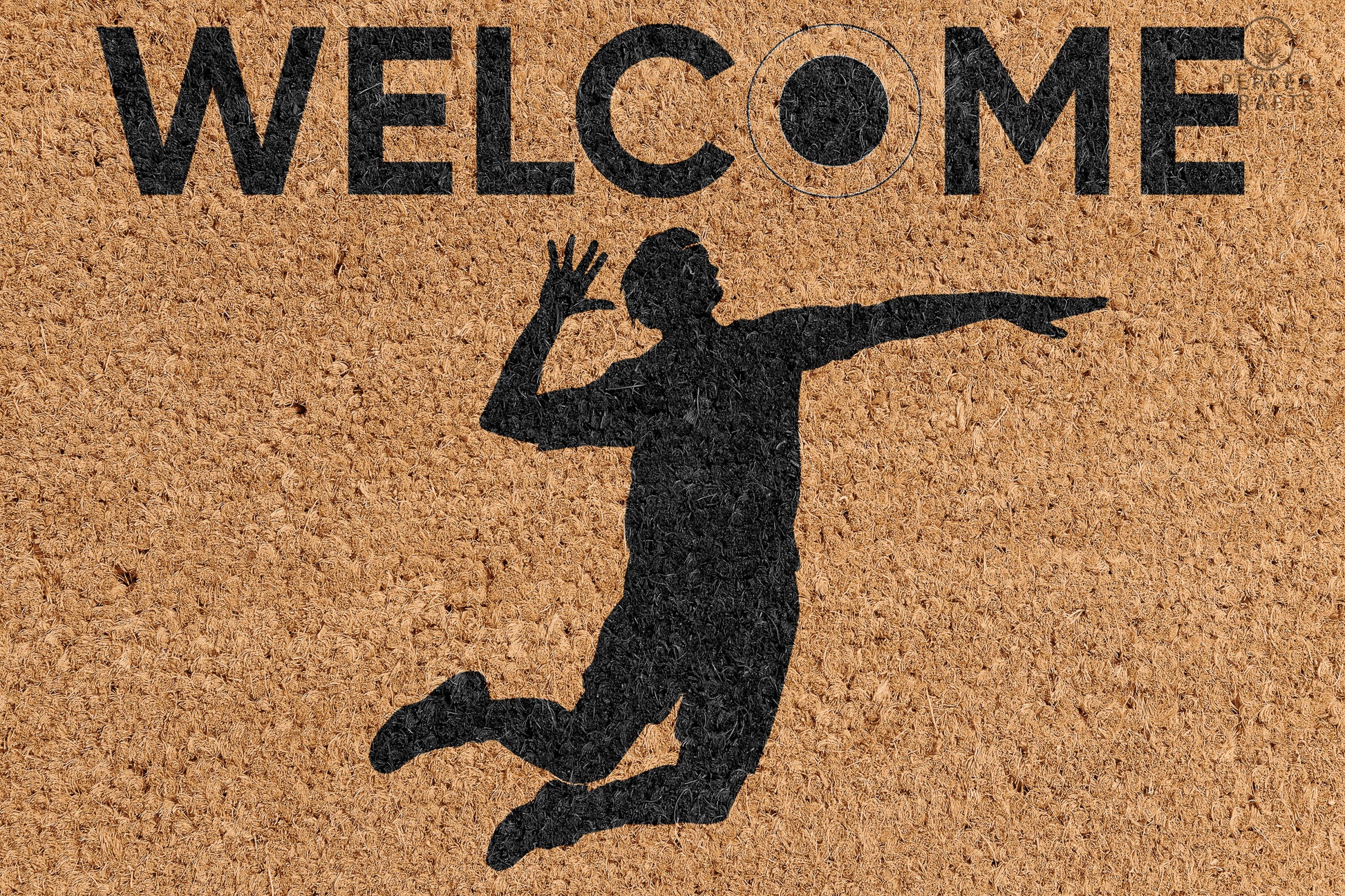 Pepper Crafts Handball Coir Doormat – Stylish & Durable Welcome Mat for Sports Fans (30" x 18") - peppercrafts