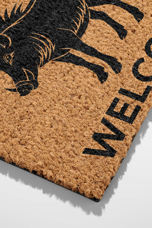 Pepper Crafts Hog Coir Doormat – Stylish & Durable Welcome Mat for Animal Lovers (30" x 18") - peppercrafts
