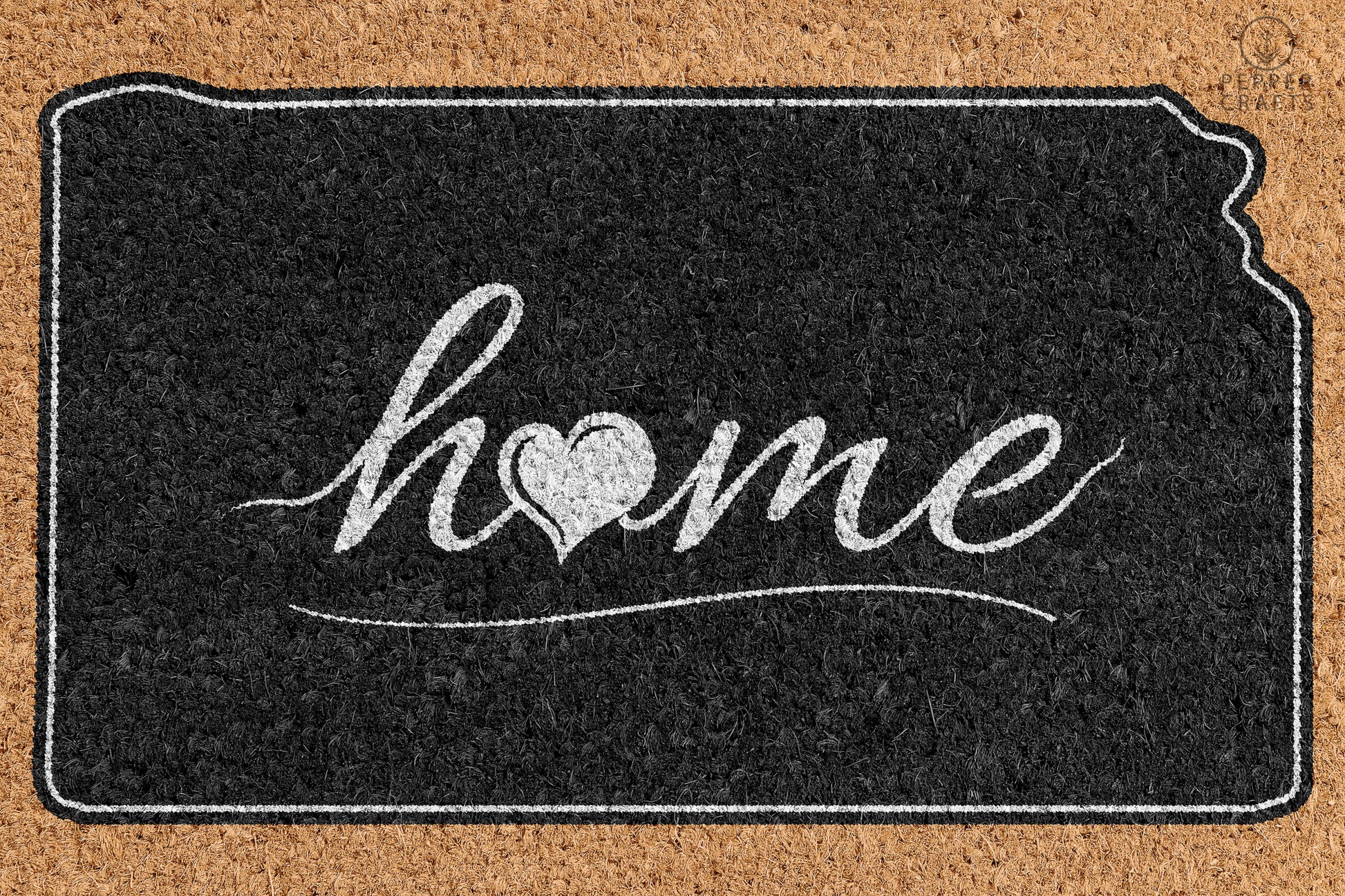 Pepper Crafts Kansas Coir Doormat – Stylish & Durable Welcome Mat for State Pride (30" x 18") - peppercrafts