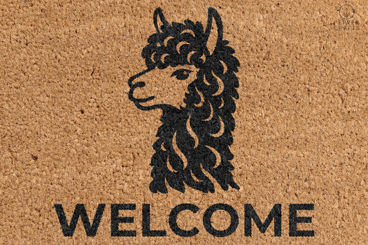 Pepper Crafts Llama Coir Doormat – Stylish & Durable Welcome Mat for Animal Lovers (30" x 18") - peppercrafts