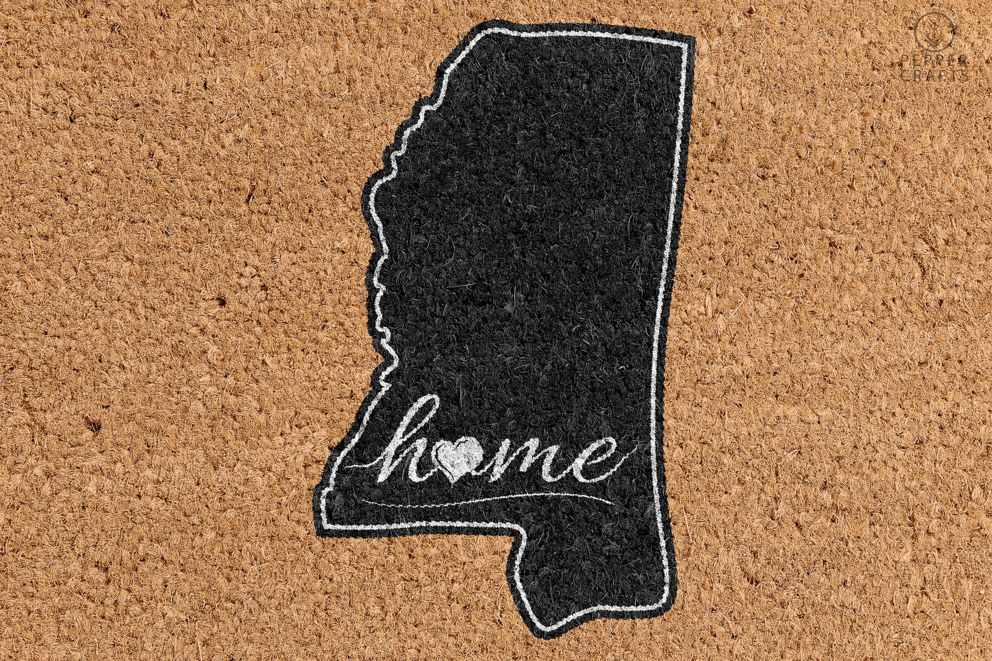 Pepper Crafts Mississippi Coir Doormat – Stylish & Durable Welcome Mat for State Pride (30" x 18") - peppercrafts