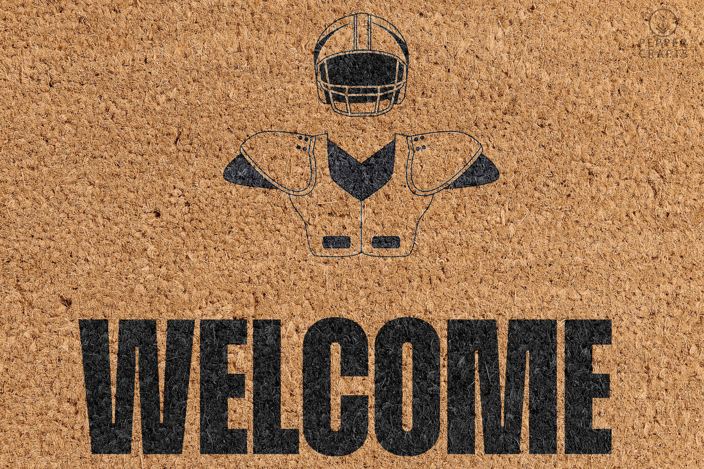 Pepper Crafts NFL Football Coir Doormat – Stylish & Durable Welcome Mat for Sports Fans (30" x 18") - peppercrafts