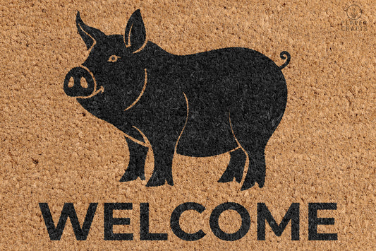 Pepper Crafts Pig Coir Doormat – Stylish & Durable Welcome Mat for Animal Lovers (30" x 18") - peppercrafts