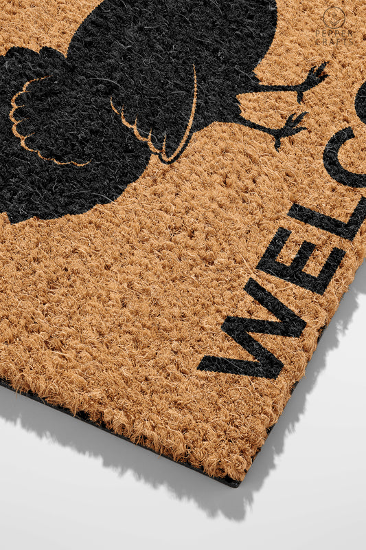 Pepper Crafts Turkey Coir Doormat – Stylish & Durable Welcome Mat for Animal Lovers (30" x 18") - peppercrafts
