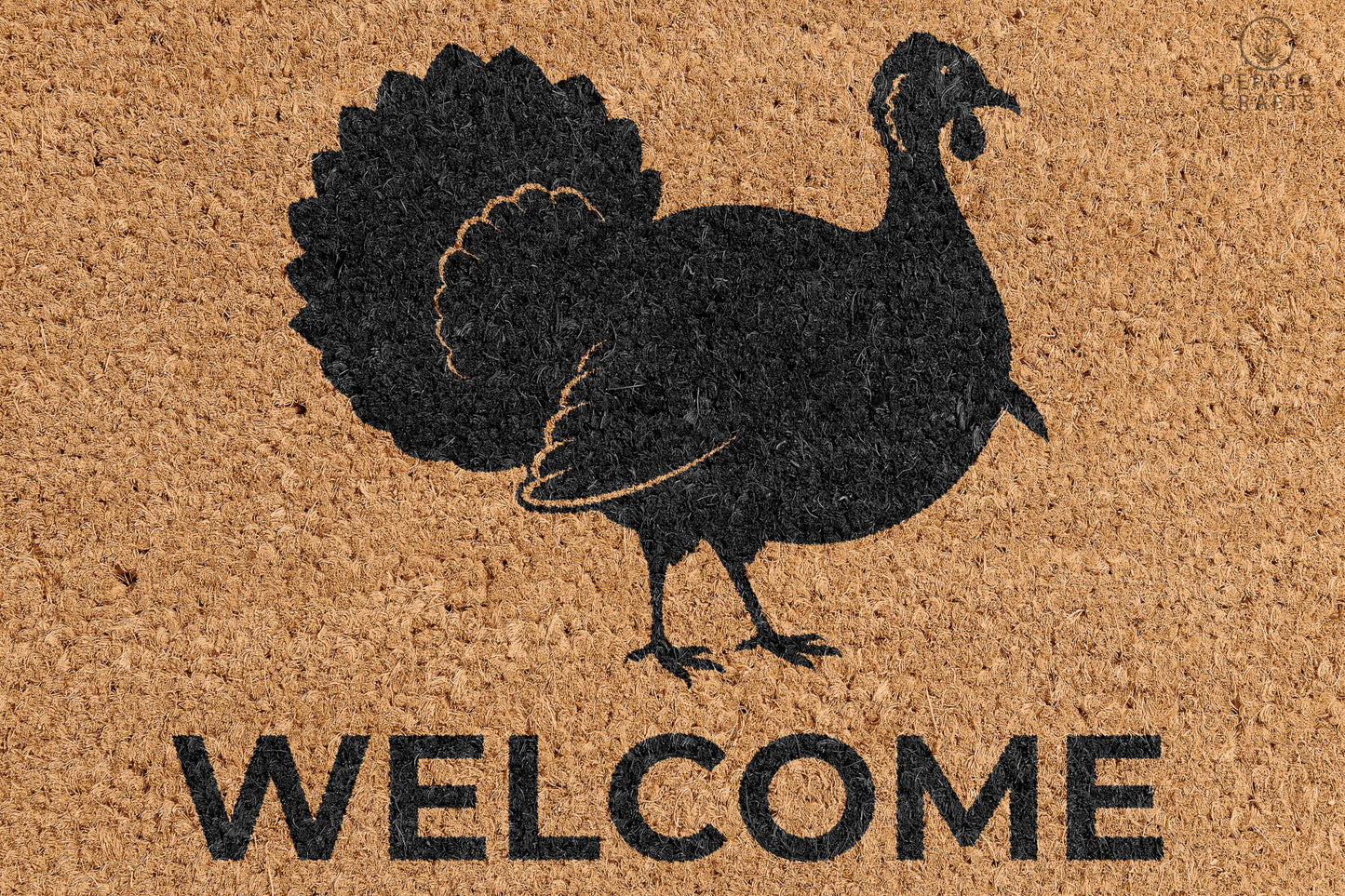 Pepper Crafts Turkey Coir Doormat – Stylish & Durable Welcome Mat for Animal Lovers (30" x 18") - peppercrafts