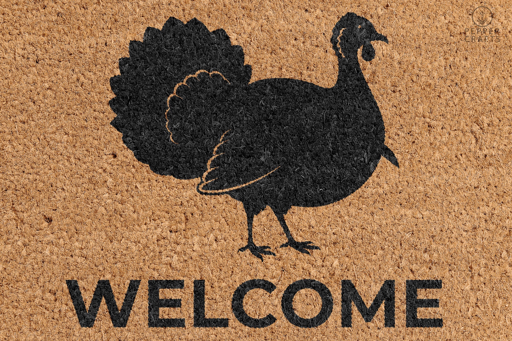 Pepper Crafts Turkey Coir Doormat – Stylish & Durable Welcome Mat for Animal Lovers (30" x 18") - peppercrafts