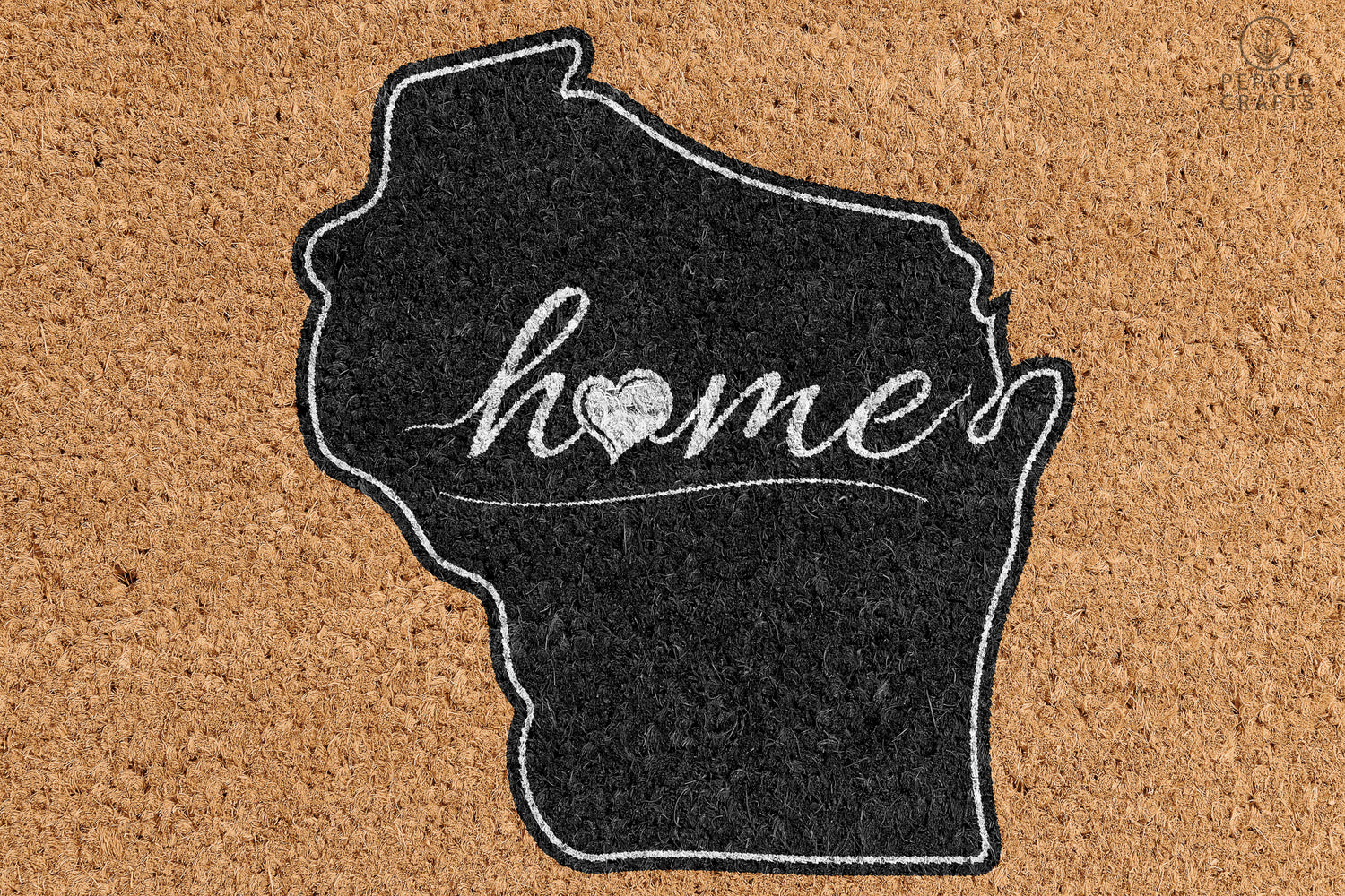 Pepper Crafts Wisconsin Coir Doormat – Stylish & Durable Welcome Mat for State Pride (30" x 18") - peppercrafts