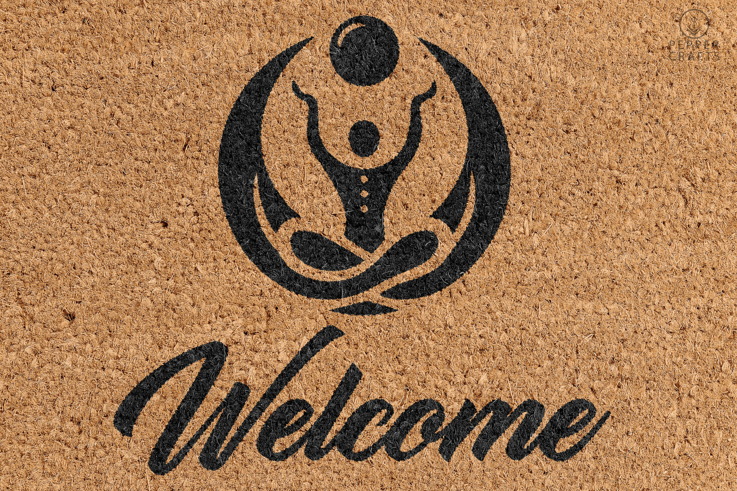 Pepper Crafts Yoga Instructor Coir Doormat – Stylish & Durable Welcome Mat for Professionals (30" x 18") - peppercrafts