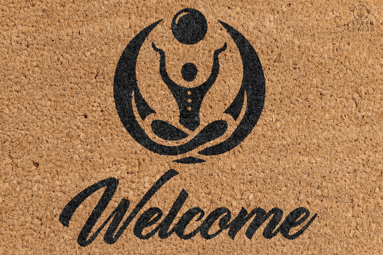 Pepper Crafts Yoga Instructor Coir Doormat – Stylish & Durable Welcome Mat for Professionals (30" x 18") - peppercrafts