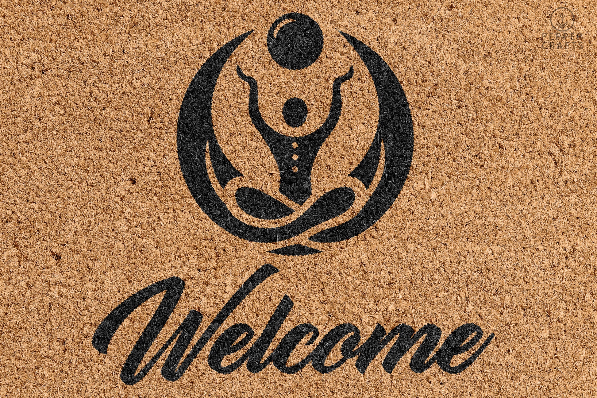 Pepper Crafts Yoga Instructor Coir Doormat – Stylish & Durable Welcome Mat for Professionals (30" x 18") - peppercrafts