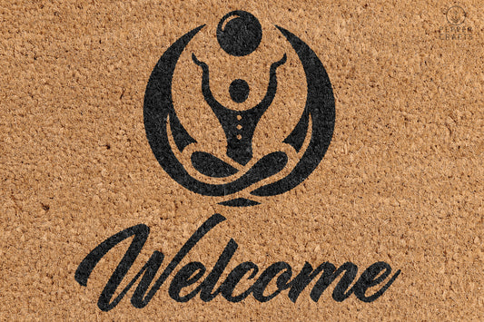 Pepper Crafts Yoga Instructor Coir Doormat – Stylish & Durable Welcome Mat for Professionals (30" x 18") - peppercrafts