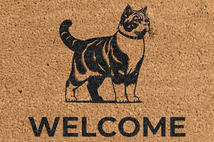 Pepper Crafts American Shorthair Coir Doormat – Stylish & Durable Welcome Mat for Cat Lovers (30" x 18") - peppercrafts
