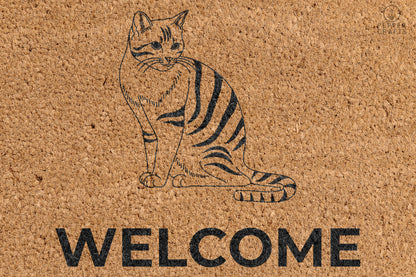 Pepper Crafts Asian Cat Coir Doormat – Stylish & Durable Welcome Mat for Cat Lovers (30" x 18") - peppercrafts