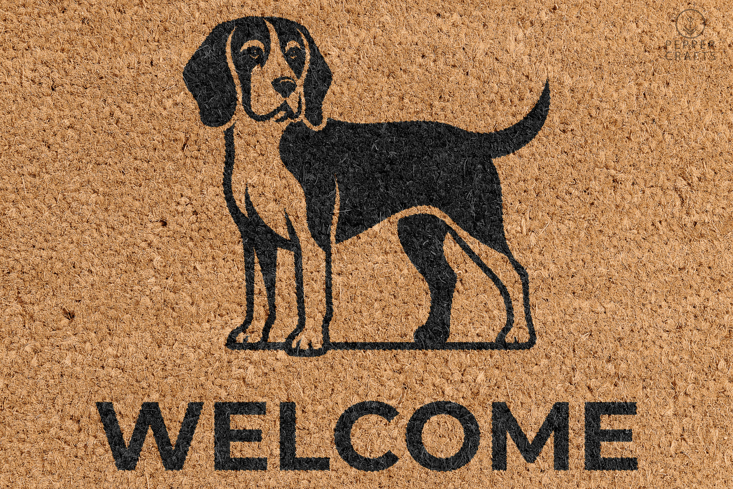 Pepper Crafts “Friendly Scout” Beagle Coir Doormat – Stylish & Sturdy Welcome Mat for Dog Lovers (30" x 18") - peppercrafts