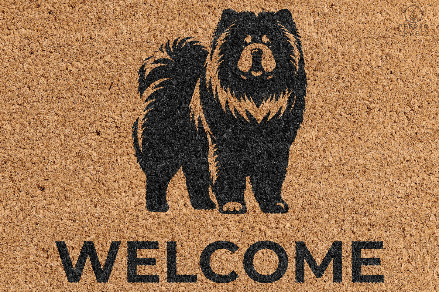 Pepper Crafts Chow Chow Coir Doormat – Stylish & Durable Welcome Mat for Dog Lovers (30" x 18") - peppercrafts