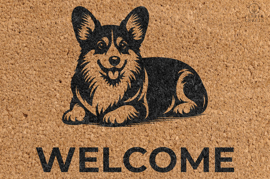 Pepper Crafts Corgi Coir Doormat – Stylish & Durable Welcome Mat for Dog Lovers (30" x 18") - peppercrafts