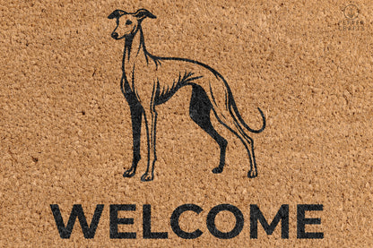 Pepper Crafts Greyhound Coir Doormat – Stylish & Durable Welcome Mat for Dog Lovers (30" x 18") - peppercrafts