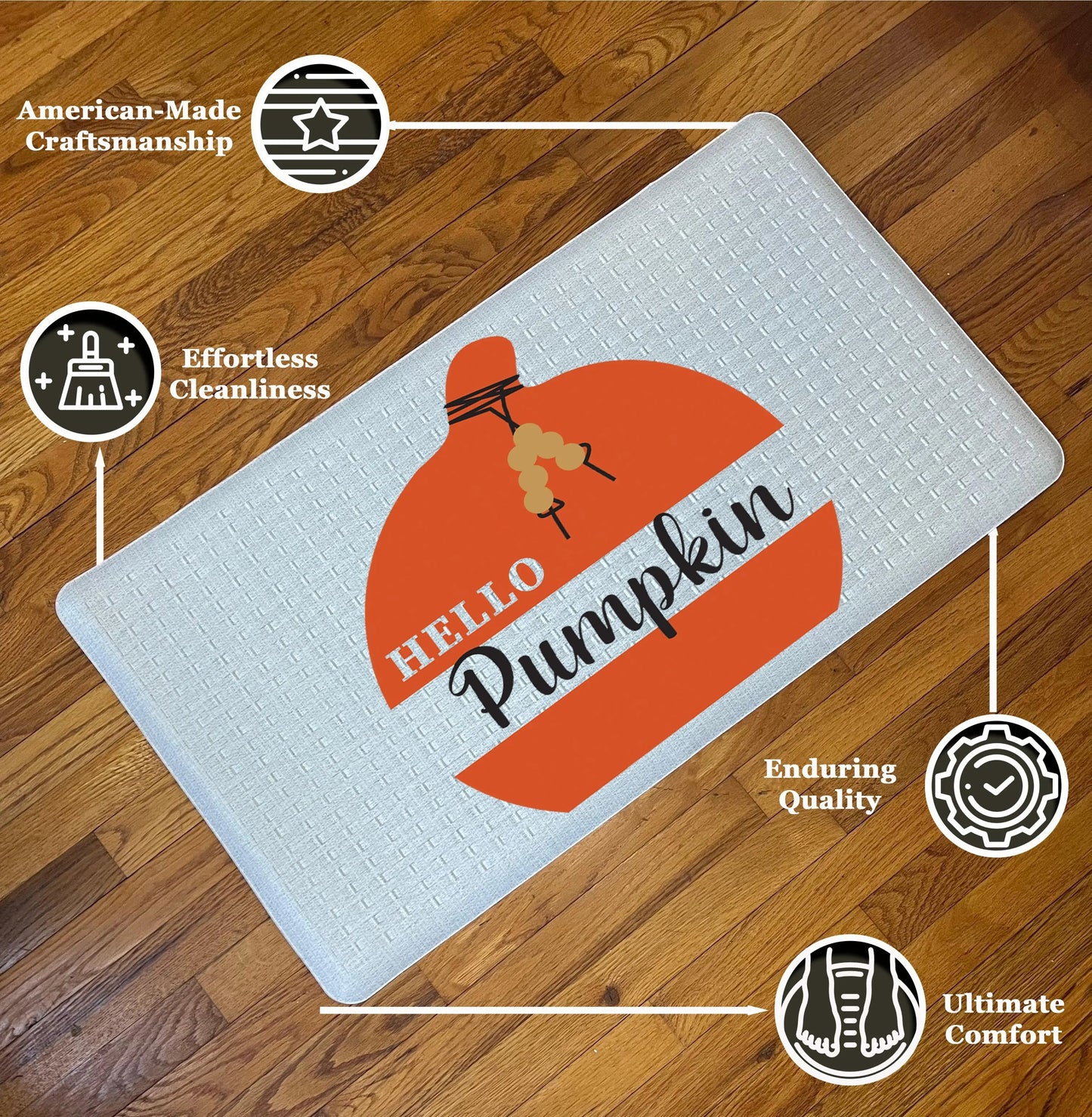 🎃 Hello Pumpkin – Cozy Autumn Cushion Comfort Doormat 🍂 - peppercrafts