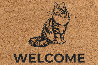 Pepper Crafts Maine Coon Coir Doormat – Stylish & Durable Welcome Mat for Cat Lovers (30" x 18") - peppercrafts