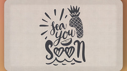 Pepper Crafts Sea You Soon 18x30 Inch Anti-Fatigue Comfort Mat – Cushioned, Stain-Resistant, Wipe-Clean Floor Mat for Kitchen, Entryway