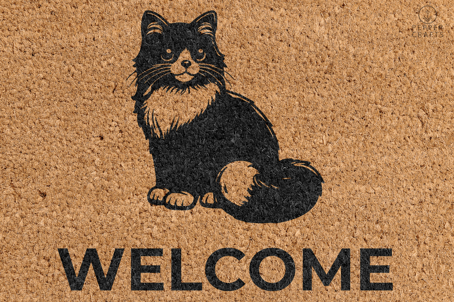 Pepper Crafts Ragdoll Cat Coir Doormat – Stylish & Durable Welcome Mat for Cat Lovers (30" x 18") - peppercrafts